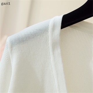 Áo Khoác Cardigan Màu Trơn Thoáng Khí Phong Cách Hàn Quốc Thanh Lịch Dễ Phối Đồ gazi1] Cho Nữ