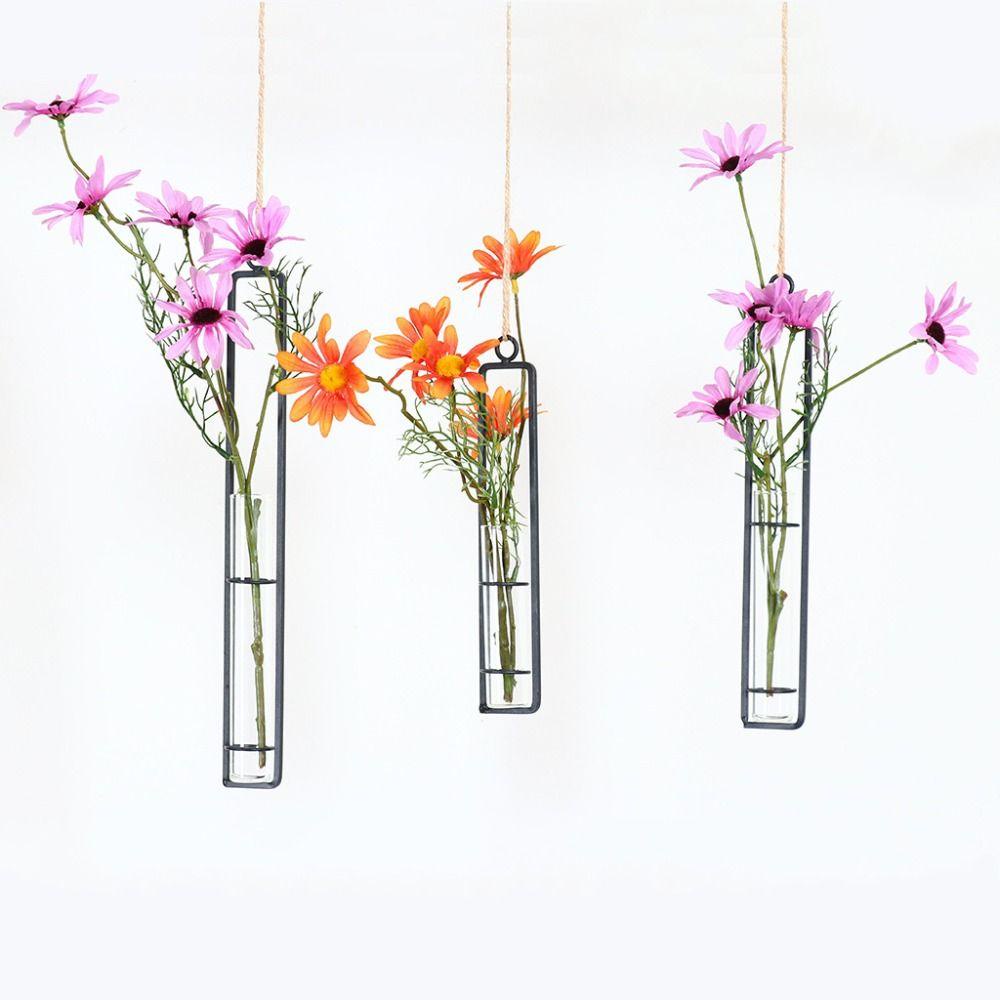 Bình ống nghiệm JUNYUE88US, Bình thủy tinh treo tường trong suốt treo tường, Hộp trồng cây bằng thủy tinh Bắc Âu Bình thủy tinh dày Cây xanh