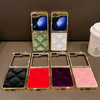 Bao Da Điện Thoại Cứng Đính Kim Cương Giả Lấp Lánh Cho samsung galaxy z flip 5 z flip 4 / 3 Ốp