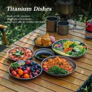 Đĩa Đựng Thức Ăn Bằng Titan Di Động Tiện Dụng Mang Theo Du Lịch / Cắm Trại