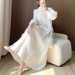 Miyake Đầm nữ xếp ly cao cấp, dáng ôm dài, size lớn