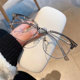 Mắt Kính Gọng Vuông Kim Loại Chống Bức Xạ Phong Cách Retro Cho Nam Nữ