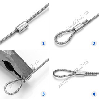 200 Chiếc 1 / 16 Inch Cáp Ferrule Bộ Hợp Kim Nhôm Uốn Vòng Tay Cho Dây