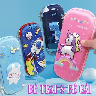 Hộp đựng bút cho bé sức chứa lớn in họa tiết 3D hoạt hình đáng yêu tiện lợi