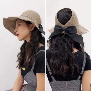 Mũ cói cuộn có nơ siêu xinh