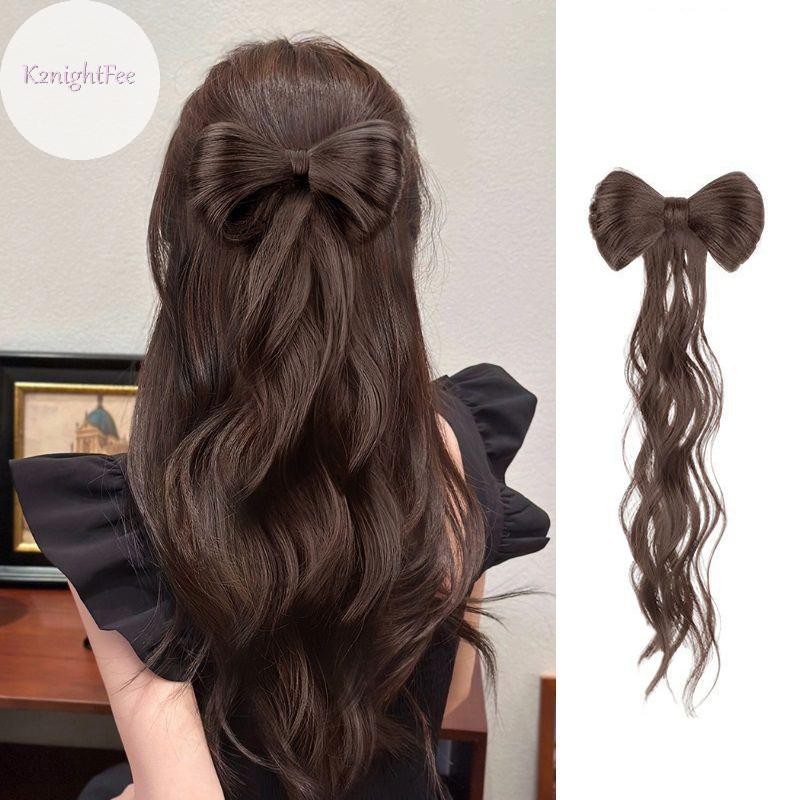K2nightfee Tổng Hợp Nơ Bun Chignon Với Xoăn sel Chịu Nhiệt Tự Nhiên Giả Phụ Kiện Tóc Lông Tơ Nơ Tóc Giả Dụng Cụ Tạo Kiểu VN