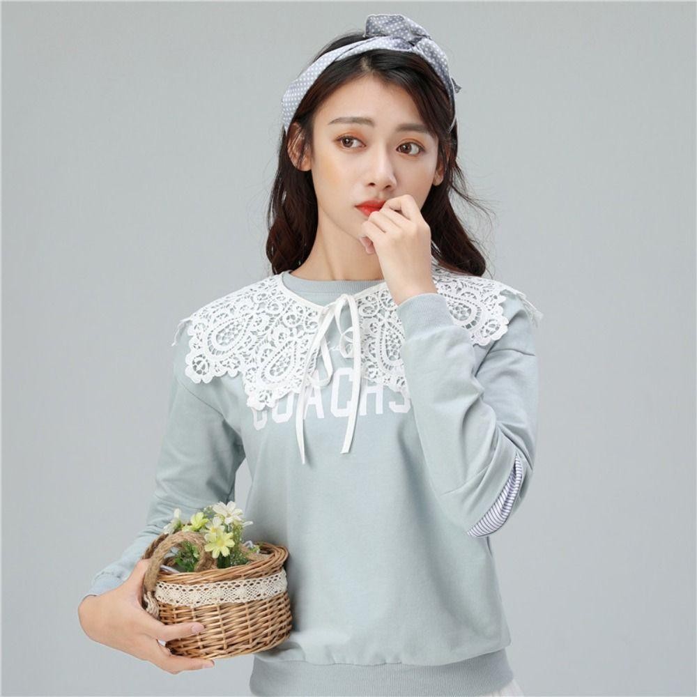 Cổ rỗng TRACEILLOIAN, Cổ áo giả màu trắng ren, Phụ kiện buộc cổ có thể tháo rời dành cho nữ