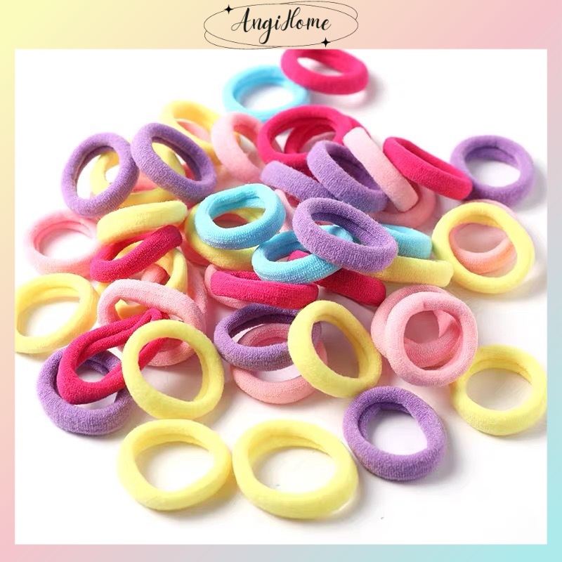 Thun cột tóc nữ Hàn Quốc dễ thương - Phụ kiện buộc tóc đẹp nhiều màu xanh, đỏ, tím, vàng, trắng, đen ANGI HOME