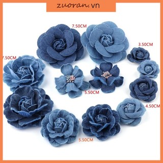 Zuoo add a touch of bohemian charm Với 5 Bông Hoa Vải denim Làm Phụ Kiện Quần Áo Và Dự Án diy