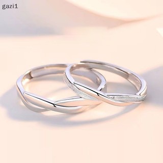 Bộ Nhẫn Cặp Màu Bạc Đơn Giản Có Thể Điều Chỉnh Kỷ Niệm [Gzi1] Cặp Đôi gazi1]