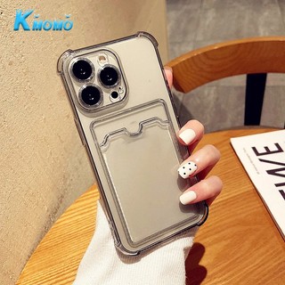 Trong Suốt Ốp Điện Thoại Mềm Chống Sốc Có Ngăn Đựng Thẻ Cho iphone 16 15 14 13 12 11 8 x xr xs pro max mini plus
