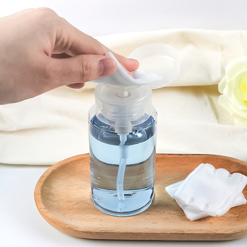 Lọ Chiết Nước Tẩy Trang, Toner Có Nút Nhấn (100ml/200ml) - Chai Chiết Mỹ Phẩm Tiện Lợi Dễ Sử Dụng