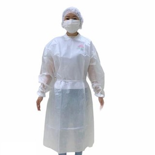 PXTM Áo Choàng Y Tế Bằng Vải Không Dệt Dùng Một Lần Bảo Vệ An Toàn Áo Trắng kèm nón