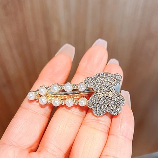 Mới Kẹp Tóc Mỏ Vịt Đính Đá Ngọc Trai Đơn Giản Phong Cách Hàn Quốc