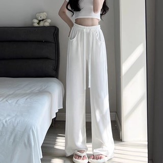 Quần thun dài Nhỏ Clothing bigsize nữ ống rộng phối dây cột trắng bản lưng chun co giãn thoải mái xinh xắn dễ phối Q14