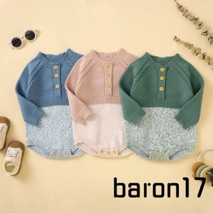 Lpdl-áo sweater Dệt Kim Tay Dài Cài Nút Màu Sắc Tương Phản Thời Trang Mùa Đông Cho