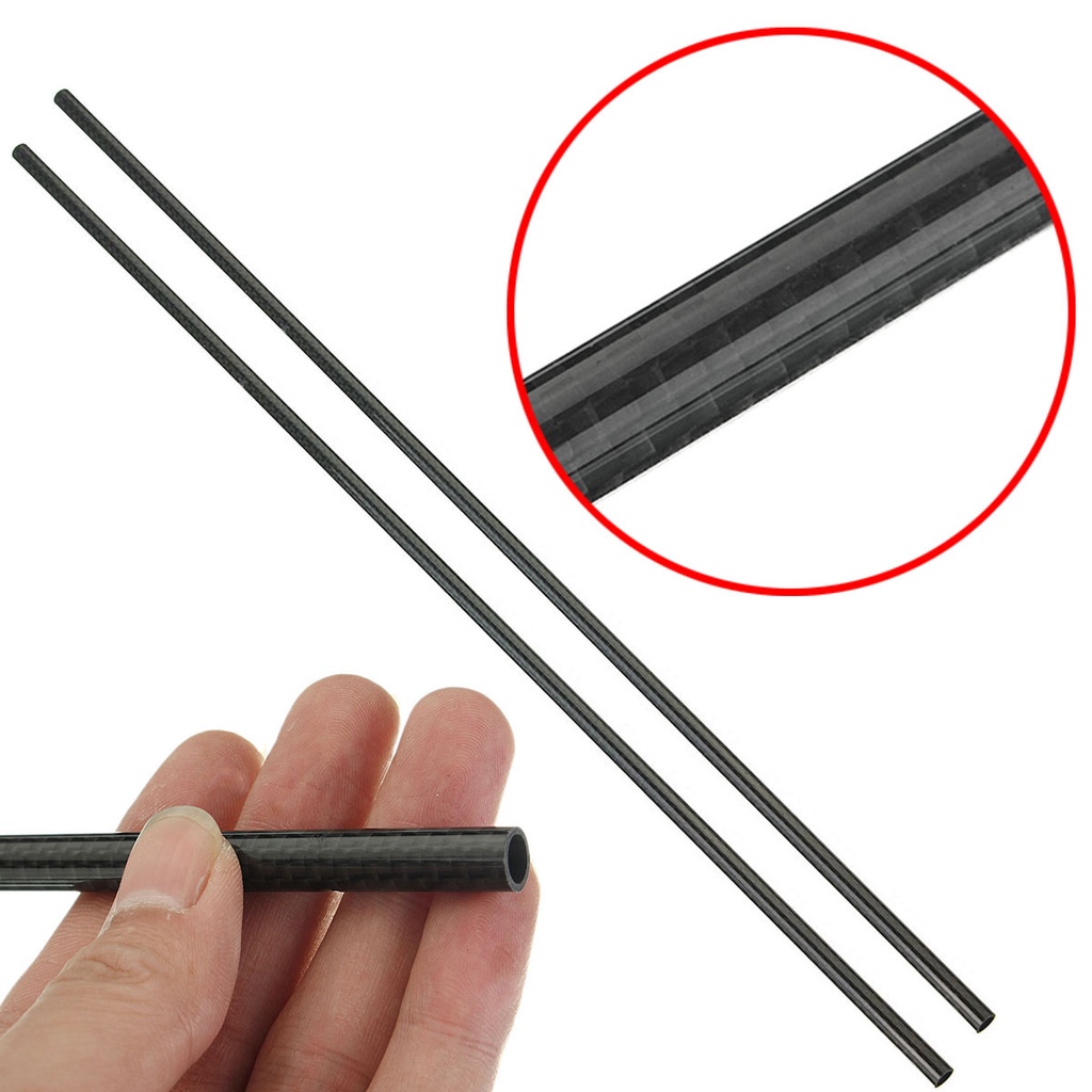 2 chiếc od 8mm id 6mm chiều dài 500mm 3k cuộn bọc sợi carbon Ống carbon