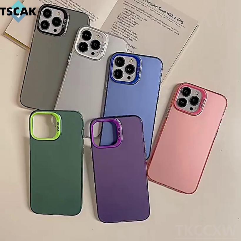 Sang Trọng Ốp Điện Thoại Silicon Chống Sốc Cạnh Vuông Màu Kẹo Cho iphone 13 pro max 12 pro max