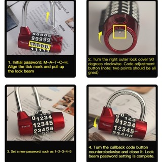 Ổ Khóa Mật Khẩu 5 Chữ Cái Bằng Hợp Kim Kẽm Cho Xe Đạp / Xe Máy
