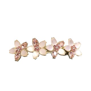 Mauropoli [Hàng Có Sẵn] Kẹp Tóc Đính Đá Mắt Mèo Phẳng Phong Cách Hàn Quốc Thanh Lịch