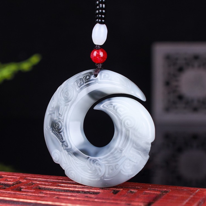 Mặt Dây Chuyền Hình Rồng Đính Đá sapphire Xanh Lam Trắng Dễ Phối Đồ Cho Nam Và Nữ