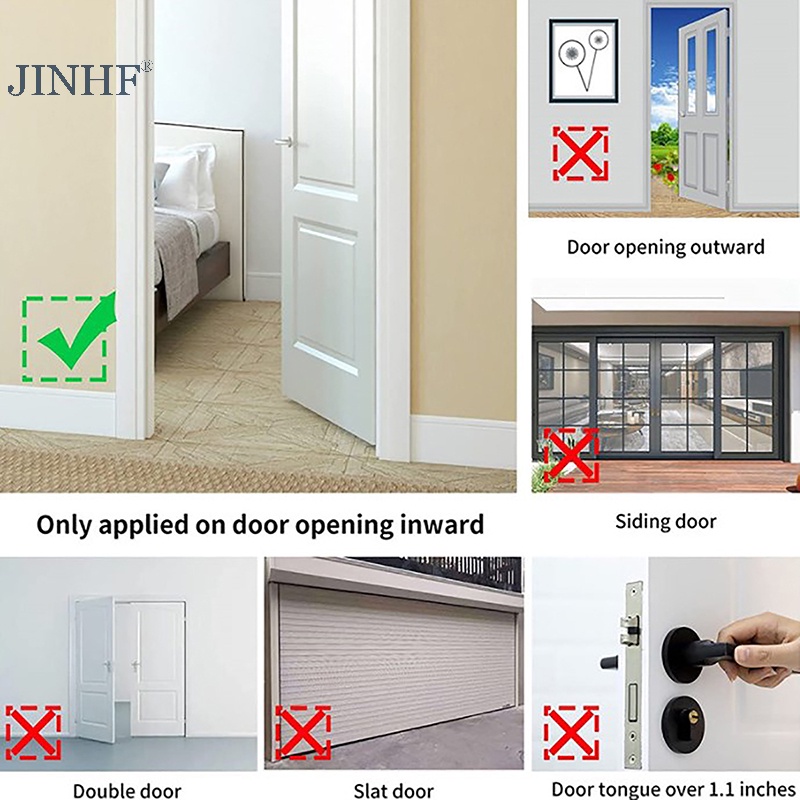 Khóa cửa JINHF An ninh cho du lịch | Nút chặn hạng nặng | Cửa khách sạn Jammer Khóa an ninh gia đình Chốt ngoài HOT