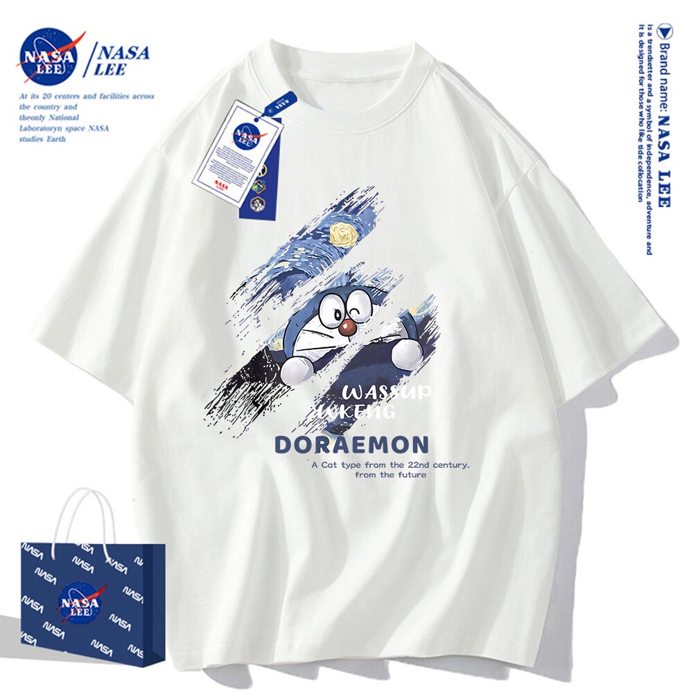 Áo Thun Ngắn Tay Nasa – Cotton Nguyên Chất, Phong Cách Mới Mùa Hè 2024, Dành Cho Nam, Thanh Niên