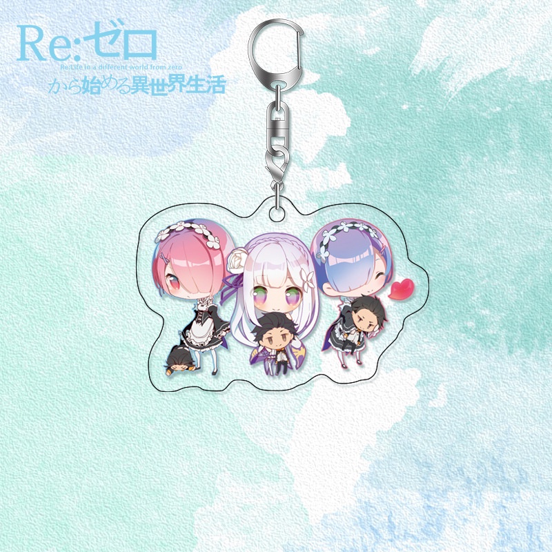 Anime Móc Khóa Thế Giới Khác Ram Rem Emilia Acrylic Anime Ngoại Vi Móc Khóa Mặt Dây Chuyền
