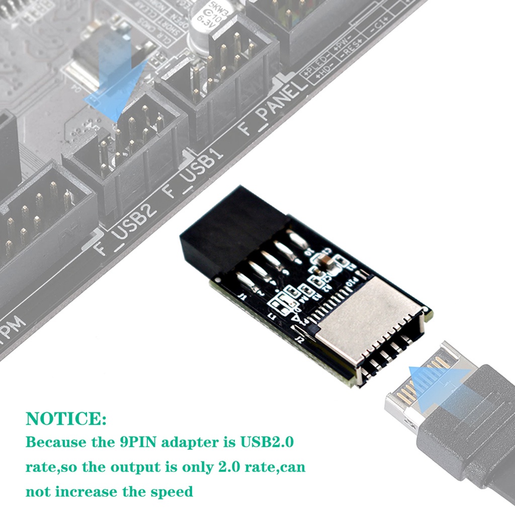 Jmt Ổ Cắm Mở Rộng Chuyển Đổi usb 3.1 Loại C Sang usb 2.0 9pin Với Bộ Chuyển Đổi Đèn led 5v