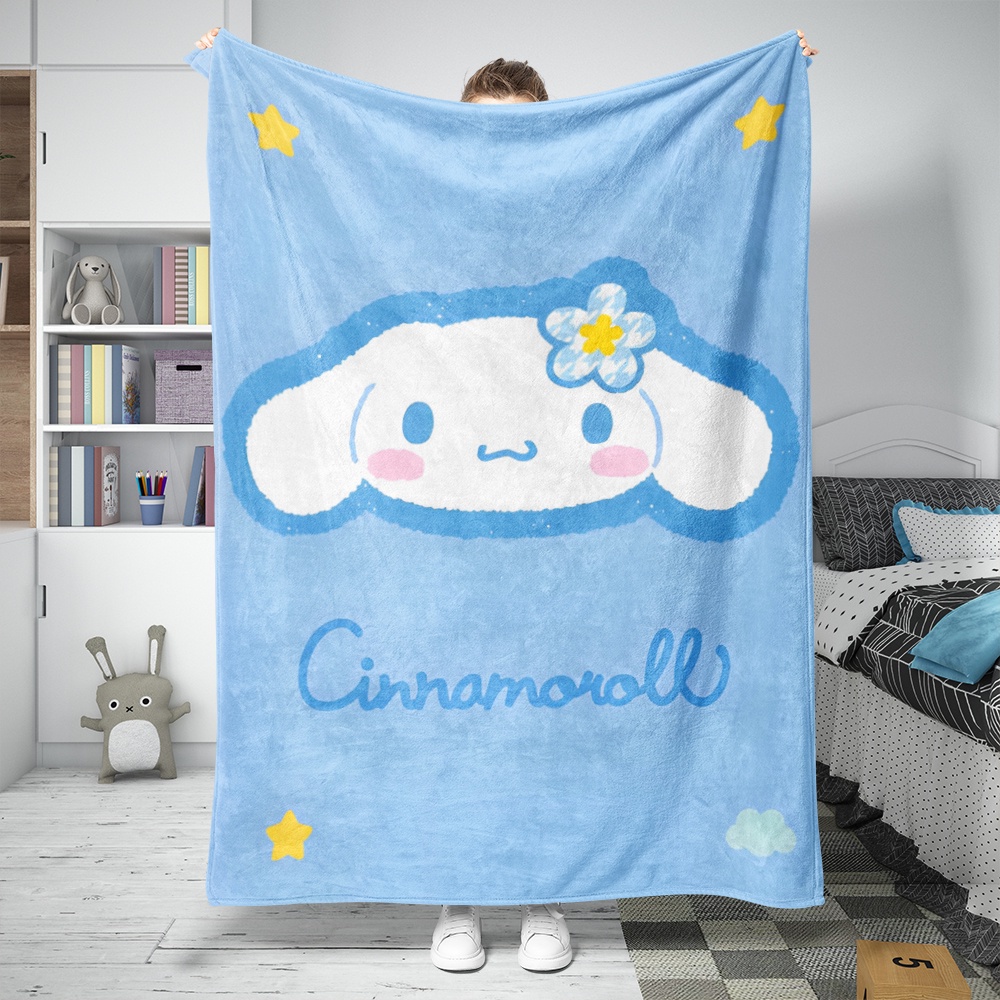 Sanrio Chăn flannel In Họa Tiết Hoạt Hình Đáng Yêu Dành Cho Người Lớn