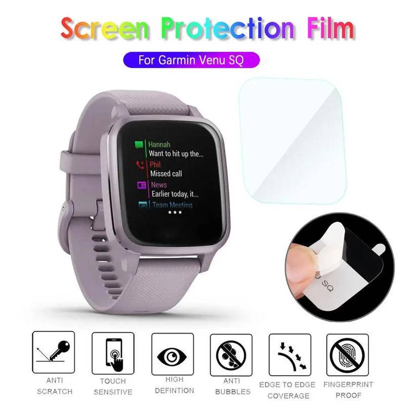 Kính Cường Lực Trong Suốt Viền Cong Bảo Vệ Màn Hình Chống Trầy Cho Garmin VenuSQ2 VenuSQ 999D HD Garmin Venu SQ2 SQ