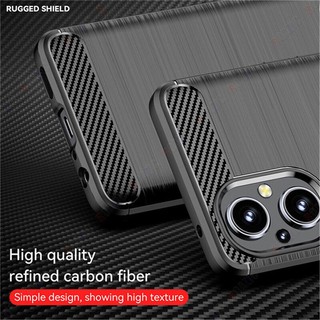 Dành cho OPPO Reno 8Z 5G / Reno 7Z 5G Ốp điện thoại sang trọng Slim Reno 11F 5G [Chống vân tay bằng sợi Carbon] Vỏ giáp mềm Vỏ bảo vệ chống sốc Reno8 Z / Reno7 Z 5G