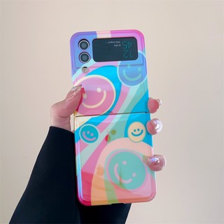 Ốp Điện Thoại Dẻo Họa Tiết Mặt Cười Nhiều Màu Xinh Xắn Kèm Dây Đeo Cho Samsung Galaxy Z Flip5 Flip4 Flip3