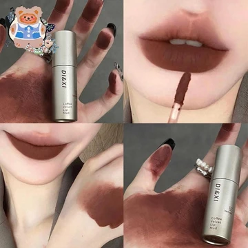 [Cyk] Son Môi Mới Nâu Đậm Matte Velvet Lip Gloss Son Môi Lỏng Chống Thấm Nước Son Môi Nâu Khỏa Thân Tint Bùn Trang Điểm Latte Coffee Lip Glaze