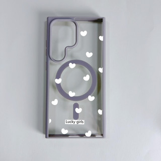 Ốp điện thoại White Love Heart S25plus S25 ultra cho Samsung s22 s22plus ultra Girly S23 S23Plus s23fe s24 s24plus s24ultra Ốp điện thoại
