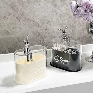hộp đựng tăm bông tăm xỉa răng 2 ngăn hình thỏ Bunny phong cách hiện đại