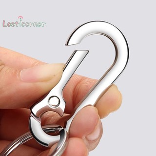 Lostcorner Nam Thép Không Gỉ Bầu Khóa Leo Móc Khóa Thắt Lưng Kẹp Chống Mất Khóa Móc Khóa Trang Trí Xe Mới