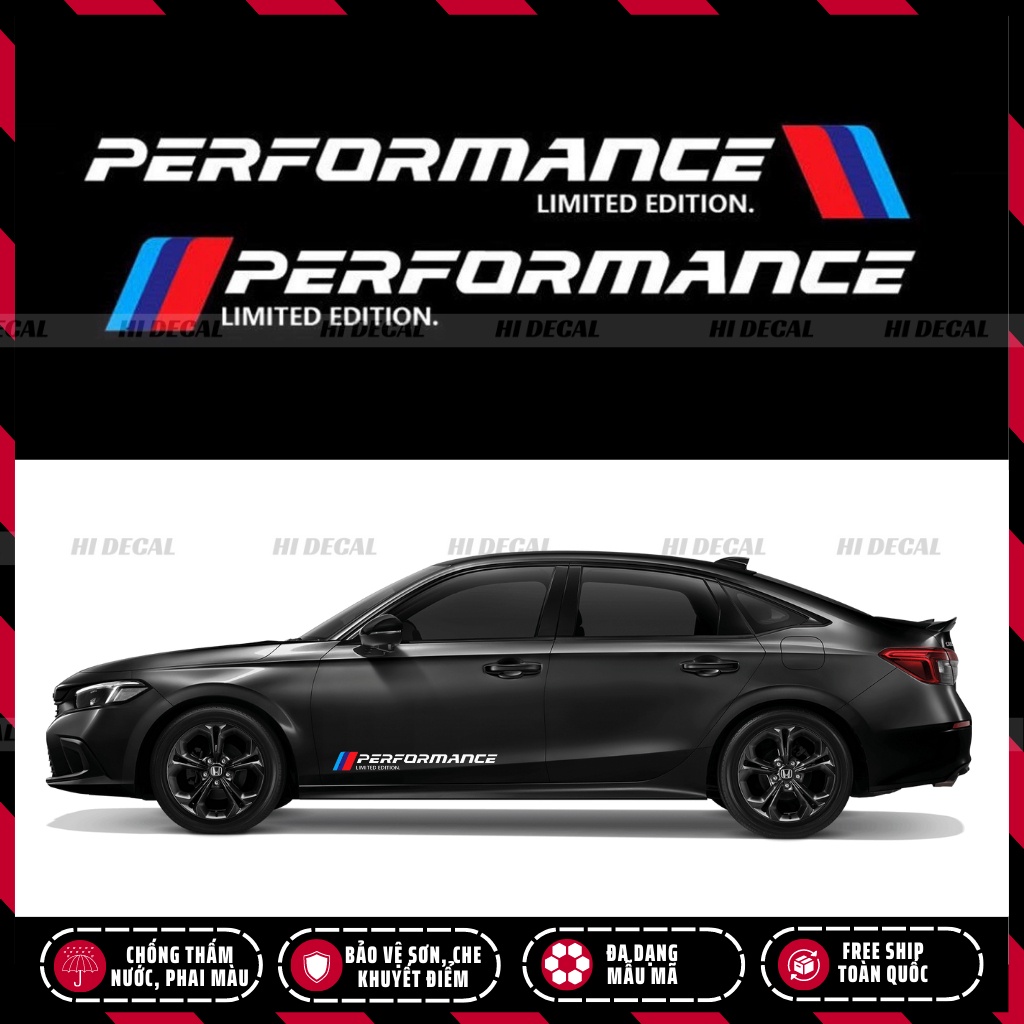 Tem Peformance dán xe ô tô | TDVT-001 | Decal dán ô tô cao cấp chống thấm nước, chống phai màu