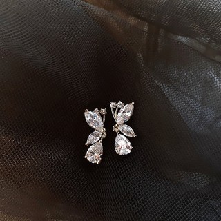 Mới Bông Tai Hình Giọt Nước Đính Đá zircon Phong Cách Hàn Quốc