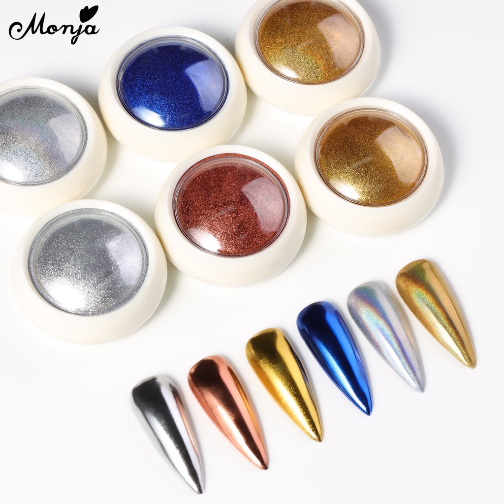 Muja Bột Kim Tuyến Mạ chrome Tráng Gương Kèm Cọ Xốp Phủi Bụi Kim Loại ...