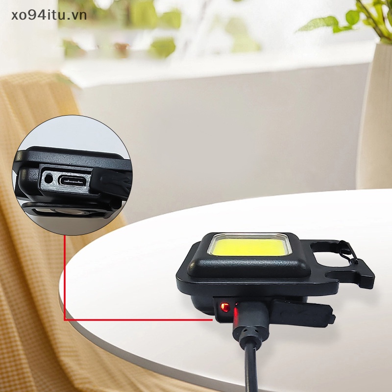 XOITU Đèn Pin LED Đèn Làm Việc Di Động Bỏ Túi Đèn Pin Móc Khóa USB Sạc Cho Cắm Trại Ngoài Trời Đèn Nhỏ VN