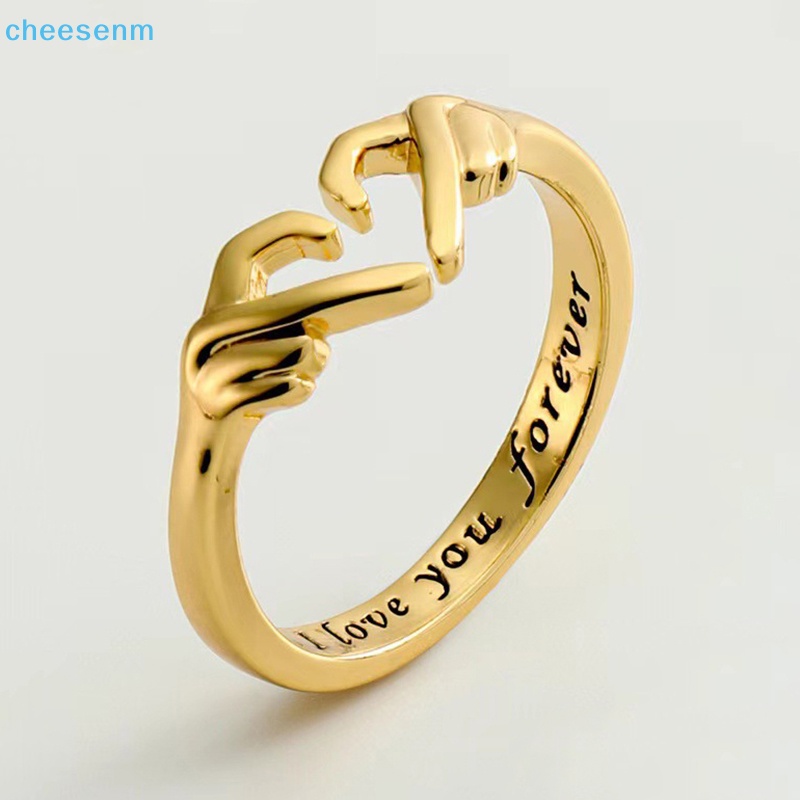 Nhẫn Đôi Khắc Chữ Love / Bàn Tay Có Thể Điều Chỉnh Kích Thước Cho Cặp Đôi