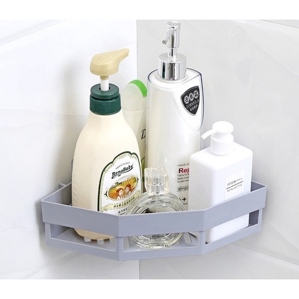 Kệ góc hình tam giác dán tường dùng để đồ nhà tắm đa năng cao cấp  - Gia Dụng Anh Thu