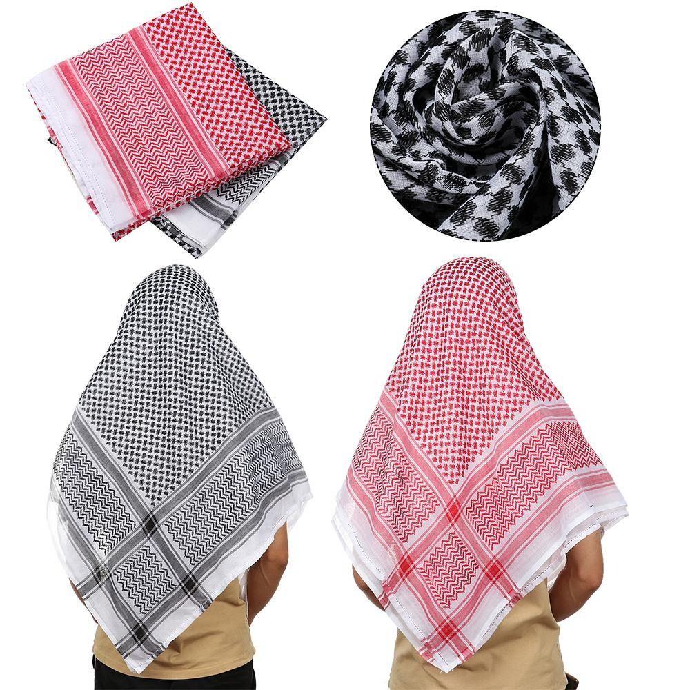 TRACYILLOIAN 1 Khăn Turban Hijab, Vuông Quấn Cổ Bandana, Keffiyeh Kafiya Kẻ Sọc, Trang Phục Truyền Thống Đa Năng