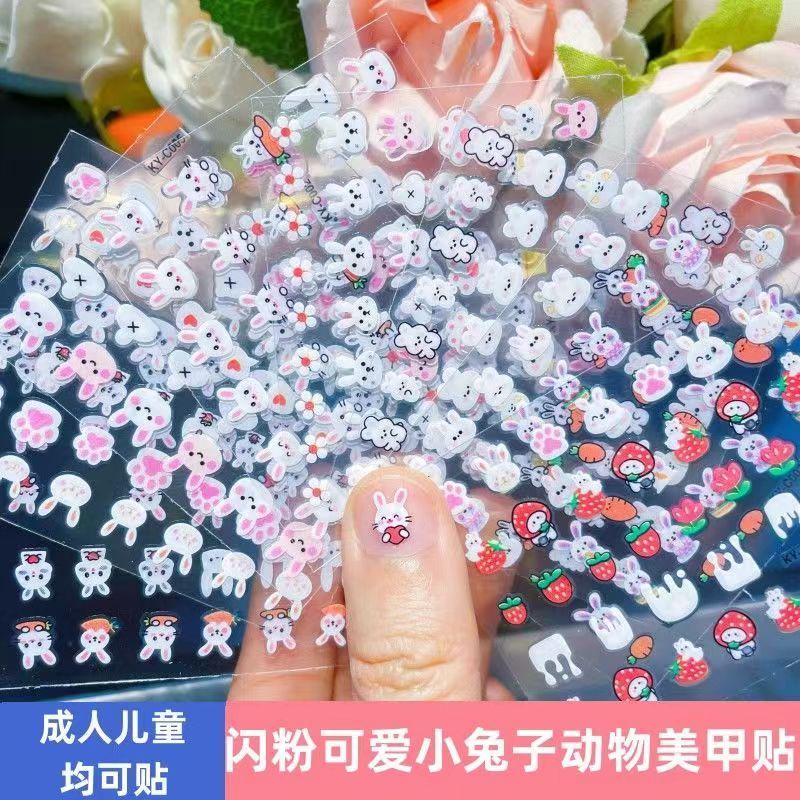 Combo 30 Set Miếng Dán Trang Trí Móng Tay Chống Thấm Nước Nhiều Chủ Đề Hình Thỏ Hoạt Hình Dễ Thương Dành Cho Bé Yêu
