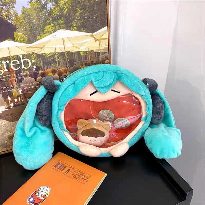 Túi Đựng Mỹ Phẩm 24cm Hình hatsune miku Xinh Xắn