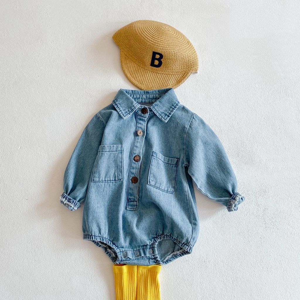 [Same Day Delivery] 2023 Spring Baby Girl Baby 100Day Denim Long