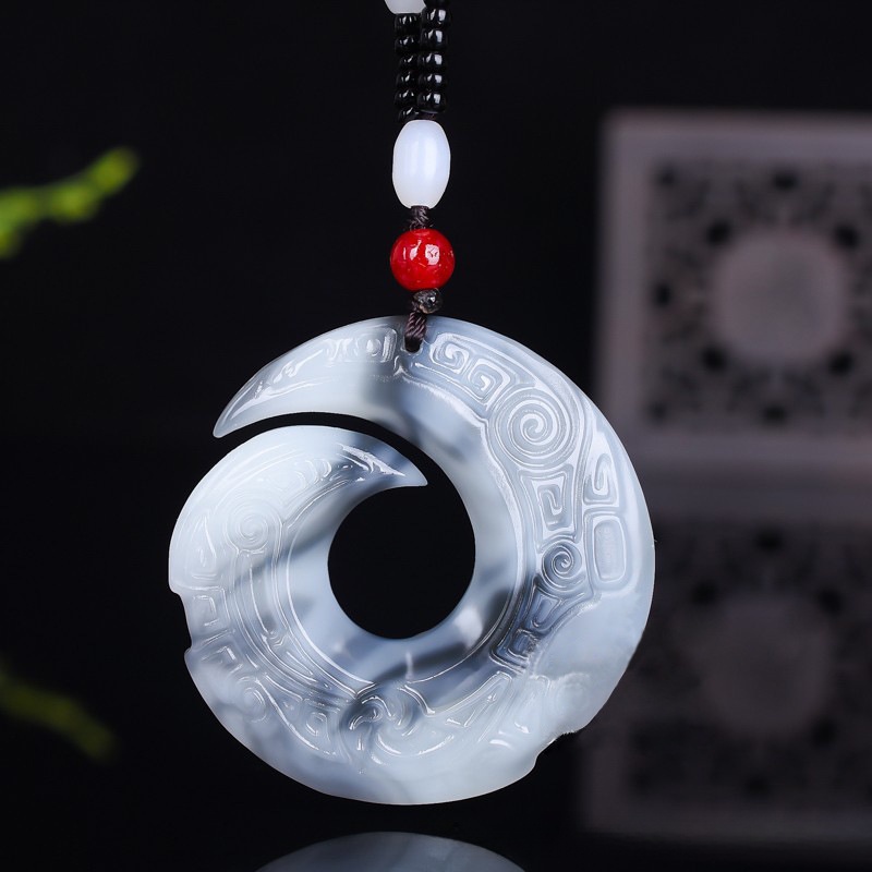 Mặt Dây Chuyền Hình Rồng Đính Đá sapphire Xanh Lam Trắng Dễ Phối Đồ Cho Nam Và Nữ