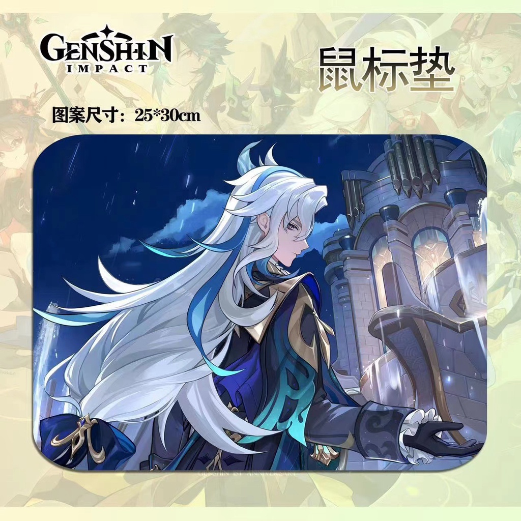 ST2 Genshin Tác Động Anime Mousepad Chống Trơn Trượt Hoạt Hình Furina Neuvillette Lyney Miếng Lót Chuột Chống Trơn Trượt Văn Phòng Nhà