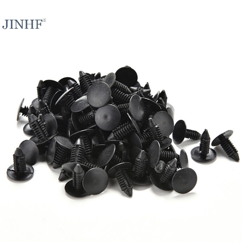 Set 100 Đinh Tán Nhựa 6mm Màu Đen Chuyên Dụng Cho Xe Hơi